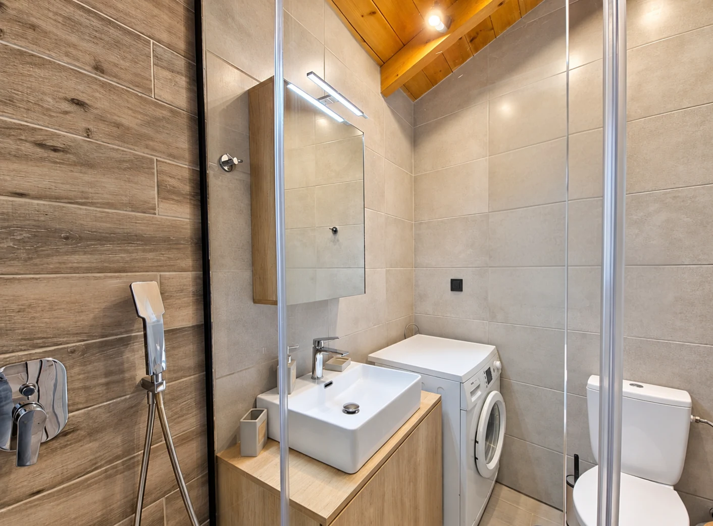 Modern bathroom facilities at Home Sweet Home apartment in Spili, Crete
