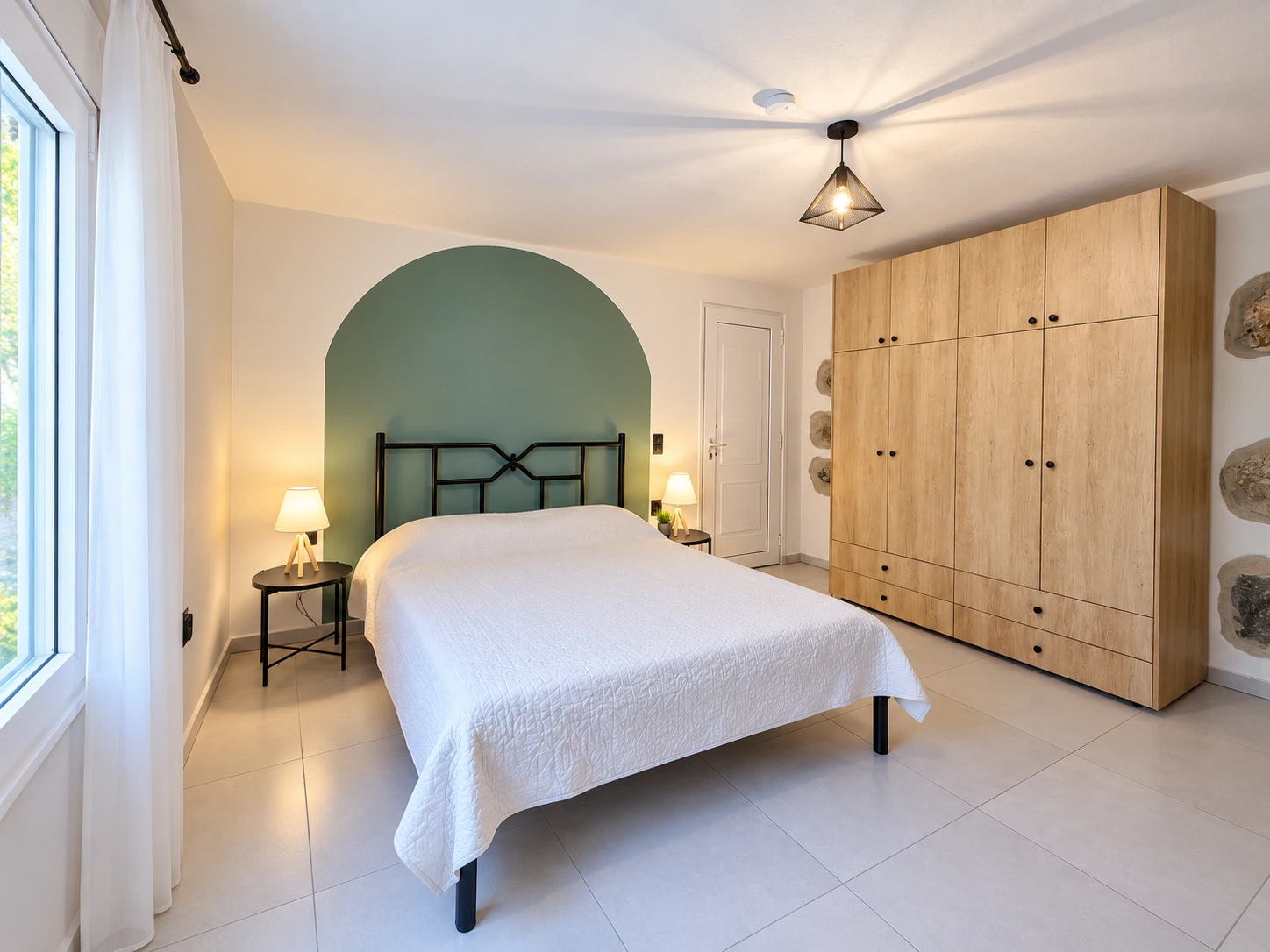 Comfortable bedroom interior at Home Sweet Home Fontana Leone in Spili, Crete